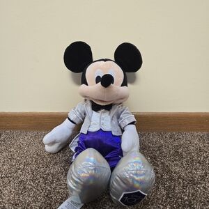 Disney Mickey Mouse Plush Toy - Black, Silver, and Purple